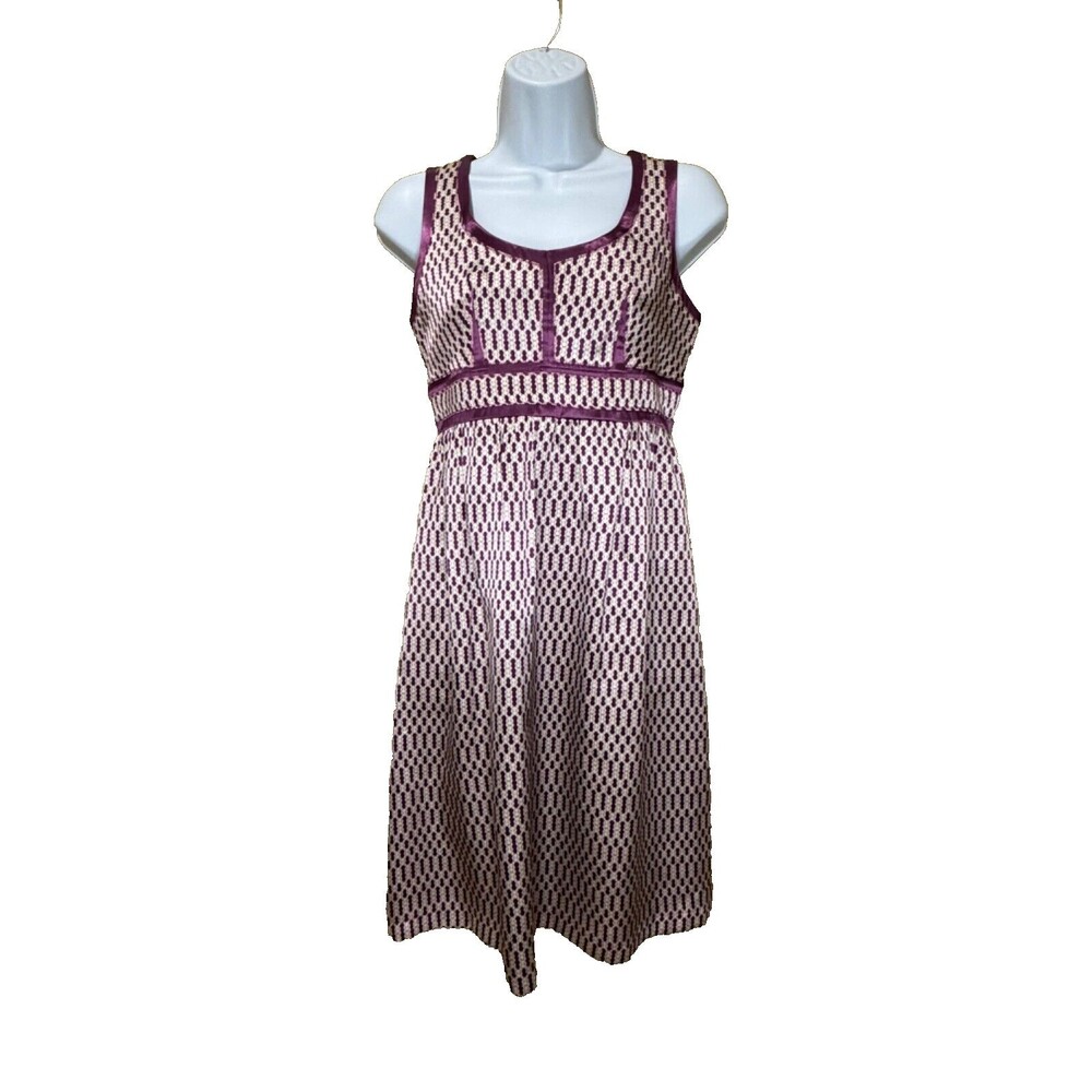 Proenza Schouler Target Size 3 100% Silk Dress Purple Polka Dot Empire Waist EUC